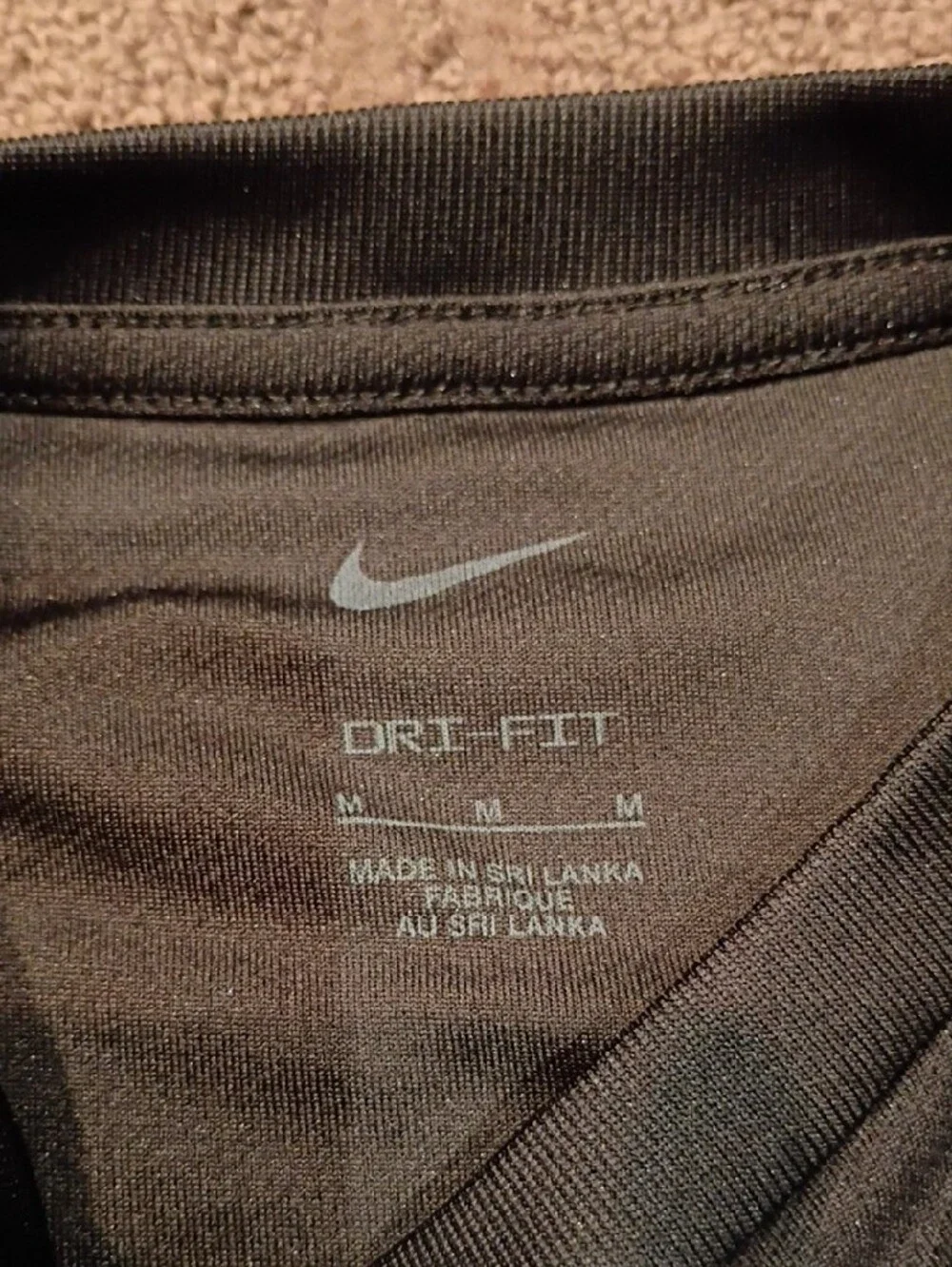 Kid's Medium Nike Dri-fit Long Sleeve Performance Shirt - Black with White Logo